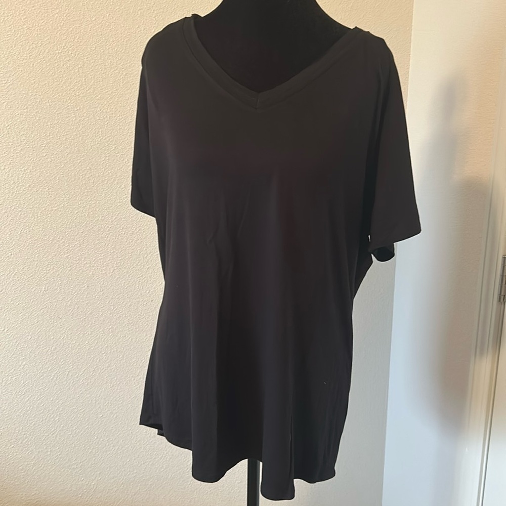 Women's Black V-Neck Top